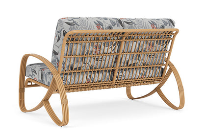 Lloyd Flanders - Riviera Loveseat In Camel Finish With Delicate Botanical Slate Fabric - 2780501522076 view 2