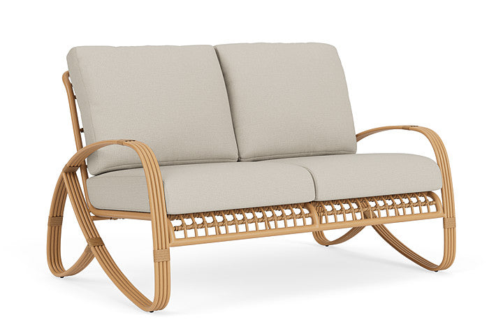Lloyd Flanders - Riviera Loveseat In Camel Finish With Fife Fog Fabric - 278050152181 view 1
