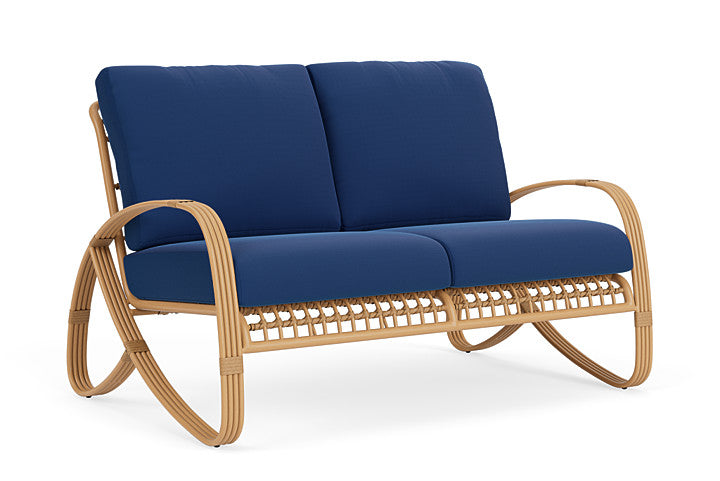 Lloyd Flanders - Riviera Loveseat In Camel Finish With Flagship Lapis Fabric - 2780501521813 view 1