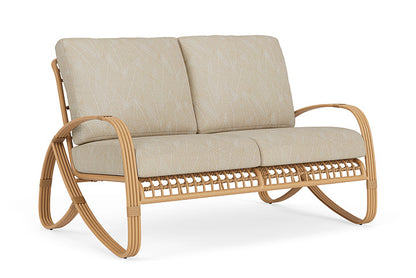 Lloyd Flanders - Riviera Loveseat In Camel Finish With Laurel Ecru Fabric - 2780501522057 view 1