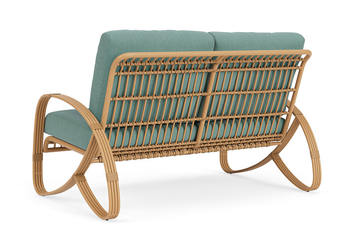 Lloyd Flanders - Riviera Loveseat In Camel Finish With Loveboat Mint Fabric - 2780501522010 view 2