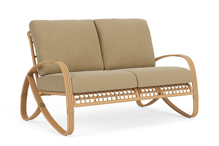 Lloyd Flanders - Riviera Loveseat In Camel Finish With Loveboat Saffron Fabric - 2780501522009 view 1