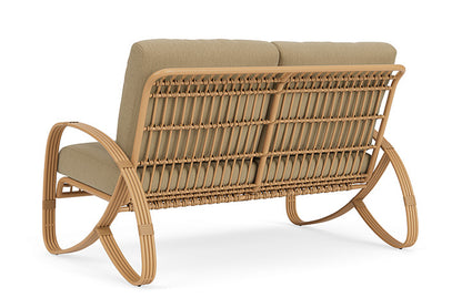 Lloyd Flanders - Riviera Loveseat In Camel Finish With Loveboat Saffron Fabric - 2780501522009 view 2