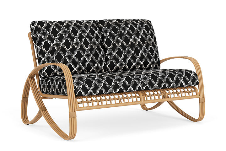 Lloyd Flanders - Riviera Loveseat In Camel Finish With Luna Onyx Fabric - 2780501522071 view 1