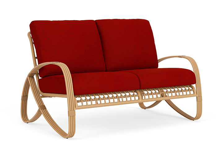 Lloyd Flanders - Riviera Loveseat In Camel Finish With Partyline Lollipop Fabric - 2780501522054 view 1