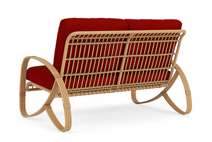 Lloyd Flanders - Riviera Loveseat In Camel Finish With Partyline Lollipop Fabric - 2780501522054 view 2