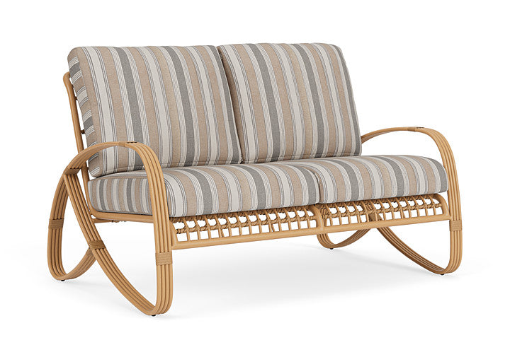 Lloyd Flanders - Riviera Loveseat In Camel Finish With Purveyor Pewter Fabric - 278050152146 view 1