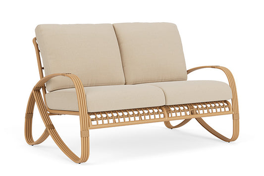 Lloyd Flanders - Riviera Loveseat In Camel Finish With Raindrop Almond Fabric - 2780501522055 view 1