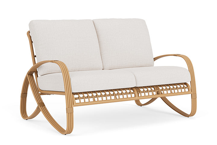 Lloyd Flanders - Riviera Loveseat In Camel Finish With Reflections Snow Fabric - 2780501522014 view 1