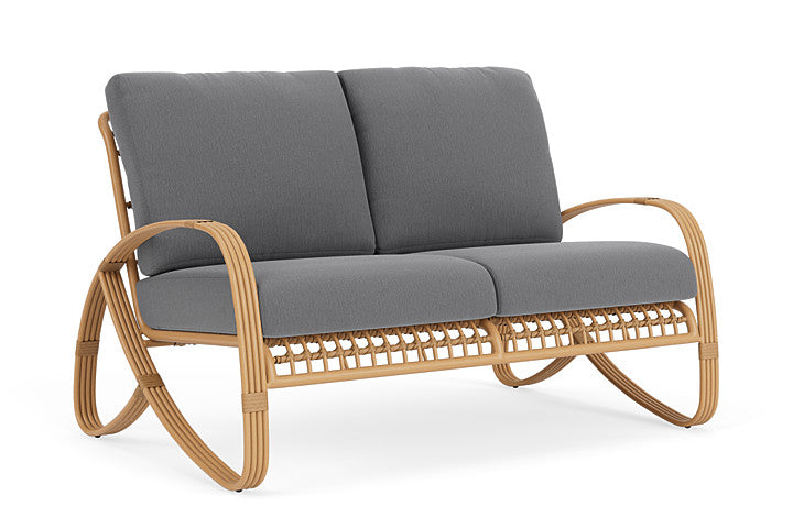 Lloyd Flanders - Riviera Loveseat In Camel Finish With Remy Graphite Fabric - 2780501522003 view 1