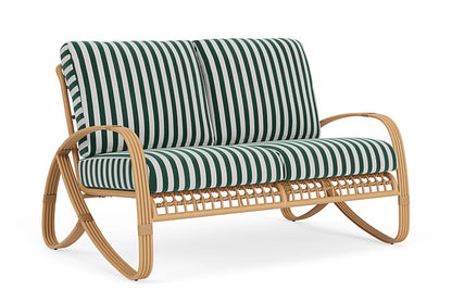 Lloyd Flanders - Riviera Loveseat In Camel Finish With Safari/White Stripe Fabric - 278050152269 view 1