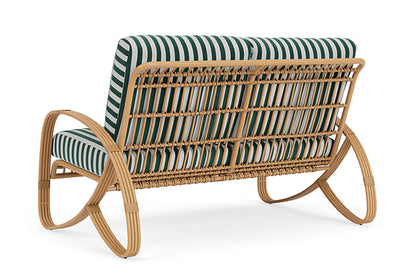 Lloyd Flanders - Riviera Loveseat In Camel Finish With Safari/White Stripe Fabric - 278050152269 view 2