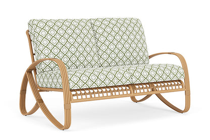 Lloyd Flanders - Riviera Loveseat In Camel Finish With Savannah Green Fabric - 2780501522064 view 1