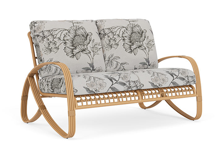 Lloyd Flanders - Riviera Loveseat In Camel Finish With Serena Floral Dove Fabric - 2780501522077 view 1