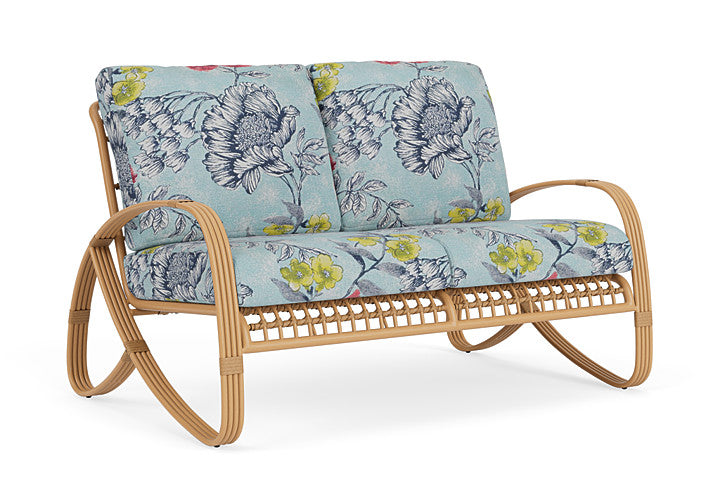 Lloyd Flanders - Riviera Loveseat In Camel Finish With Serena Floral Meadow Fabric - 2780501522079 view 1