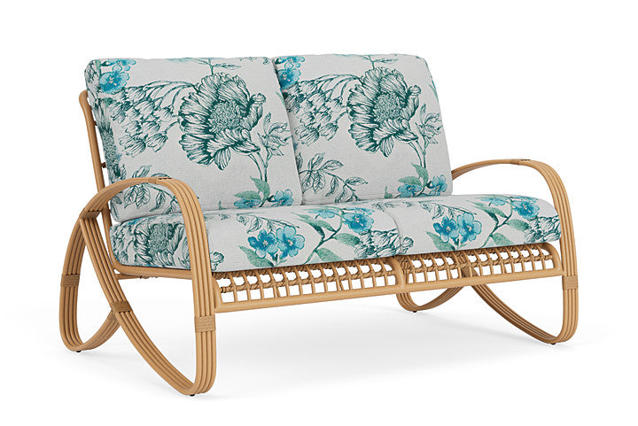 Lloyd Flanders - Riviera Loveseat In Camel Finish With Serena Floral Mist Fabric - 2780501522078 view 1