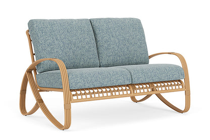 Lloyd Flanders - Riviera Loveseat In Camel Finish With Serene Ocean Fabric - 2780501522032 view 1