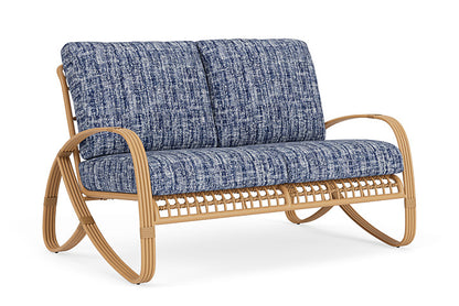 Lloyd Flanders - Riviera Loveseat In Camel Finish With Visions Cobalt Fabric - 278050152683 view 1