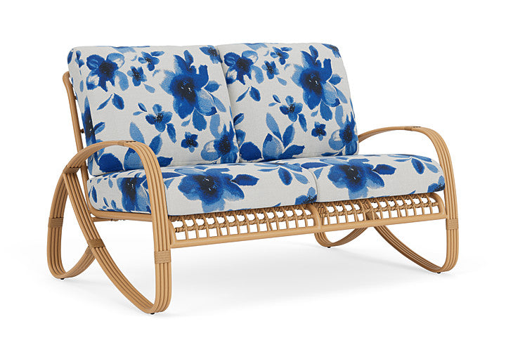 Lloyd Flanders - Riviera Loveseat In Camel Finish With Watercolor Blossom Capri Fabric - 278050152672 view 1