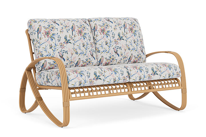 Lloyd Flanders - Riviera Loveseat In Camel Finish With Whimsical Bird Song Fabric - 2780501522080 view 1