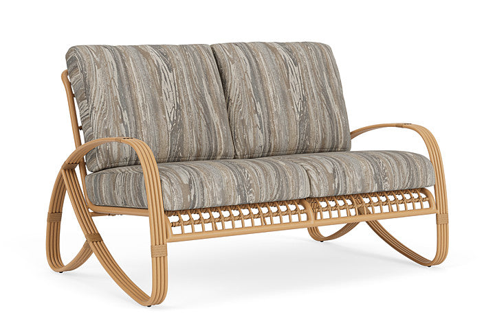 Lloyd Flanders - Riviera Loveseat In Camel Finish With Woodgrain Ash Fabric - 278050152723 view 1