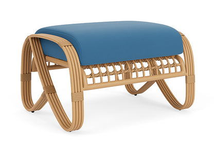 Lloyd Flanders - Riviera Ottoman In Camel Finish With Bamboo Bay Sky Fabric - 2780171522007 view 1