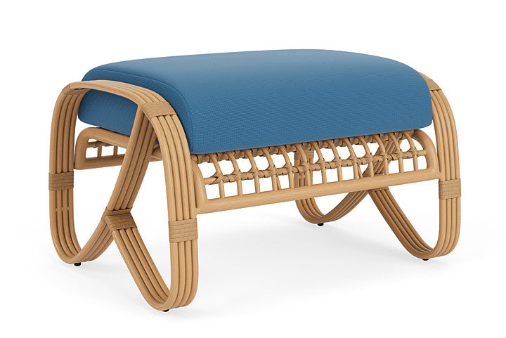 Lloyd Flanders - Riviera Ottoman In Camel Finish With Bamboo Bay Sky Fabric - 2780171522007 view 2