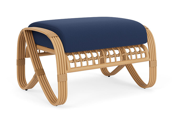 Lloyd Flanders - Riviera Ottoman In Camel Finish With Beach Navy Fabric - 2780171522013 view 1