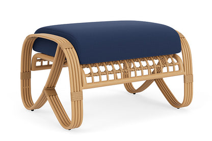 Lloyd Flanders - Riviera Ottoman In Camel Finish With Beach Navy Fabric - 2780171522013 view 2