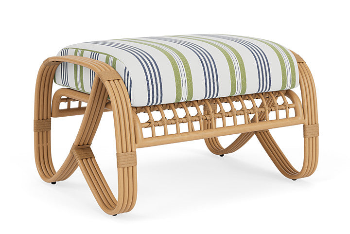Lloyd Flanders - Riviera Ottoman In Camel Finish With Berkely Hall Green Fabric - 2780171522062 view 2