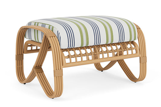 Lloyd Flanders - Riviera Ottoman In Camel Finish With Berkely Hall Green Fabric - 2780171522062 view 2