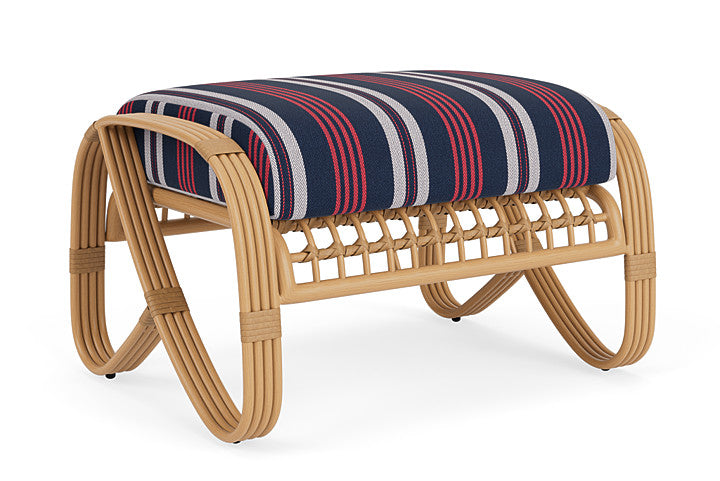 Lloyd Flanders - Riviera Ottoman In Camel Finish With Berkely Hall Navy Fabric - 2780171522063 view 1