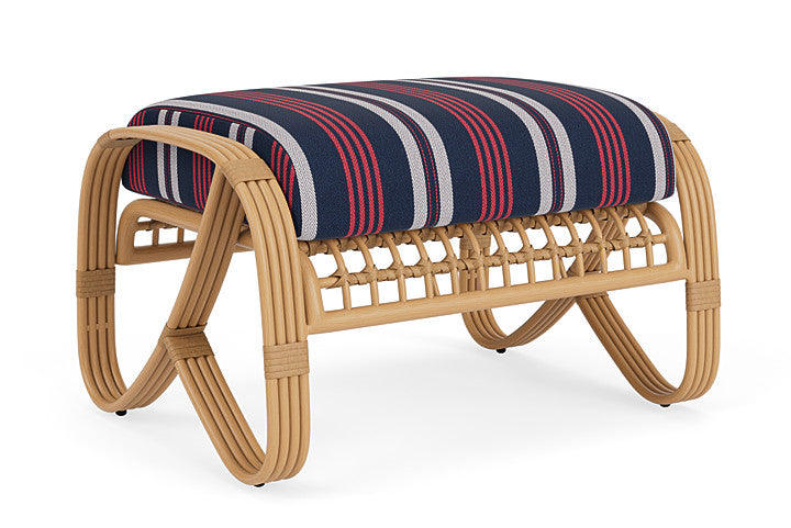 Lloyd Flanders - Riviera Ottoman In Camel Finish With Berkely Hall Navy Fabric - 2780171522063 view 2