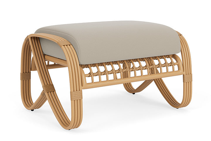 Lloyd Flanders - Riviera Ottoman In Camel Finish With Callen Driftwood Fabric - 2780171522023 view 1