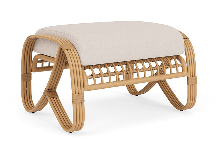 Lloyd Flanders - Riviera Ottoman In Camel Finish With Canvas Birds Eye Fabric - 278017152937 view 2
