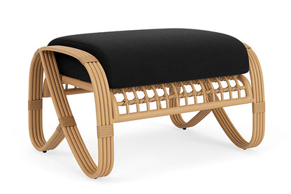 Lloyd Flanders - Riviera Ottoman In Camel Finish With Canvas Black Fabric - 278017152157 view 1