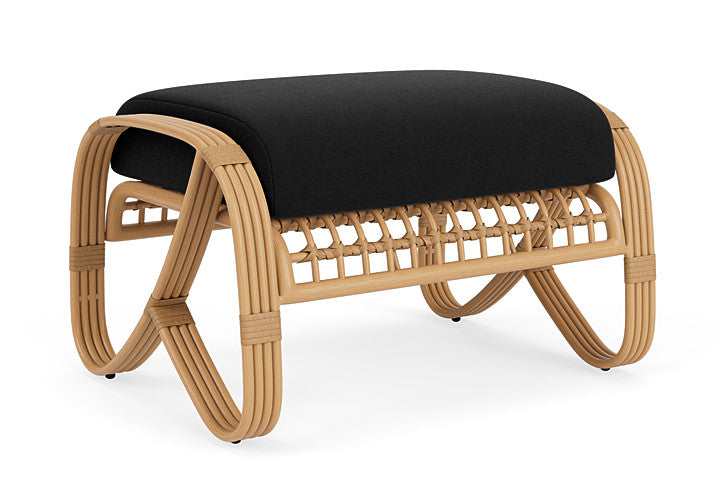 Lloyd Flanders - Riviera Ottoman In Camel Finish With Canvas Black Fabric - 278017152157 view 2