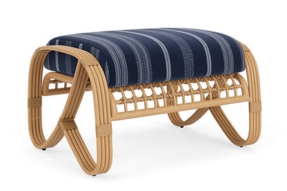 Lloyd Flanders - Riviera Ottoman In Camel Finish With Consider Indigo Fabric - 2780171521969 view 2
