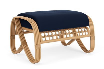 Lloyd Flanders - Riviera Ottoman In Camel Finish With Decorline Navy Fabric - 2780171522019 view 1