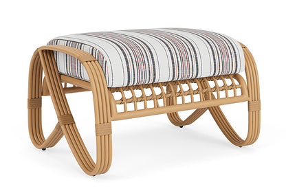Lloyd Flanders - Riviera Ottoman In Camel Finish With Deering Cadet Fabric - 2780171522047 view 1