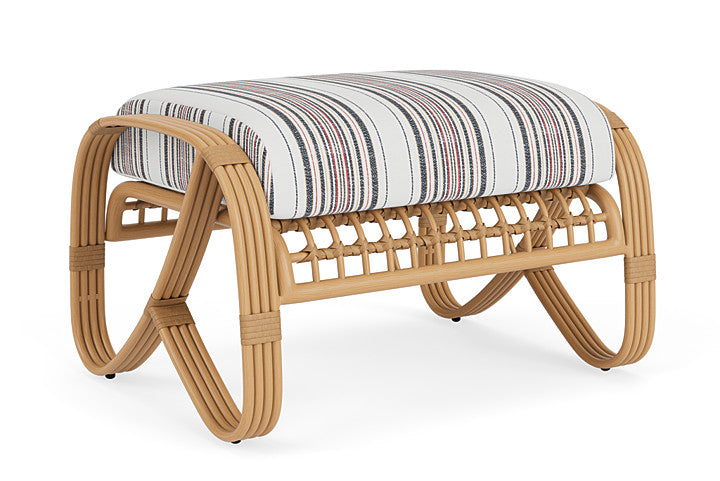 Lloyd Flanders - Riviera Ottoman In Camel Finish With Deering Cadet Fabric - 2780171522047 view 2