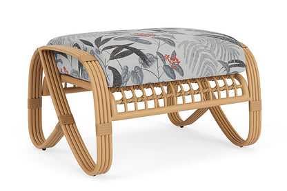 Lloyd Flanders - Riviera Ottoman In Camel Finish With Delicate Botanical Slate Fabric - 2780171522076 view 1