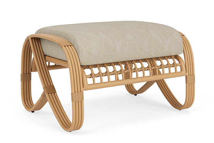 Lloyd Flanders - Riviera Ottoman In Camel Finish With Laurel Ecru Fabric - 2780171522057 view 1