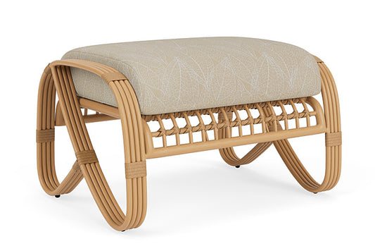 Lloyd Flanders - Riviera Ottoman In Camel Finish With Laurel Ecru Fabric - 2780171522057 view 1
