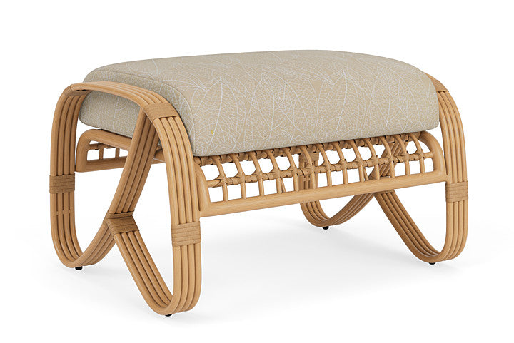 Lloyd Flanders - Riviera Ottoman In Camel Finish With Laurel Ecru Fabric - 2780171522057 view 2