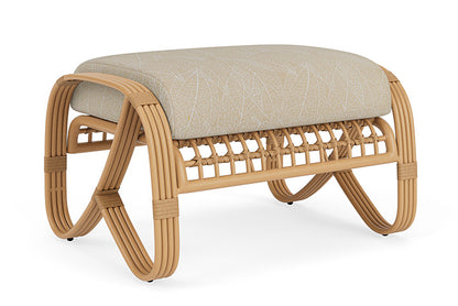 Lloyd Flanders - Riviera Ottoman In Camel Finish With Laurel Ecru Fabric - 2780171522057 view 2