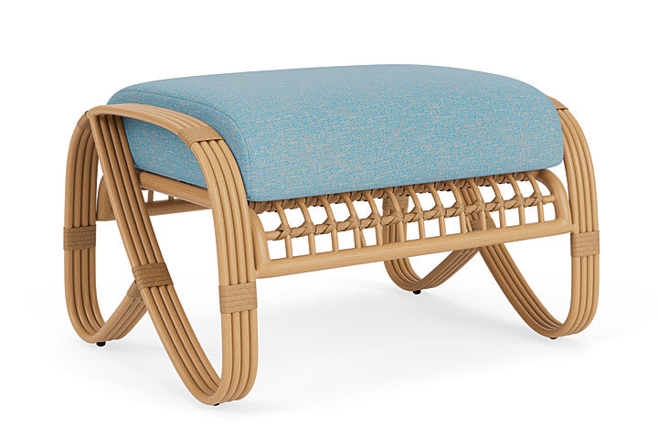 Lloyd Flanders - Riviera Ottoman In Camel Finish With Leeds Light Blue Fabric - 2780171522058 view 1