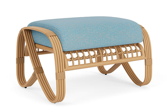Lloyd Flanders - Riviera Ottoman In Camel Finish With Leeds Light Blue Fabric - 2780171522058 view 1