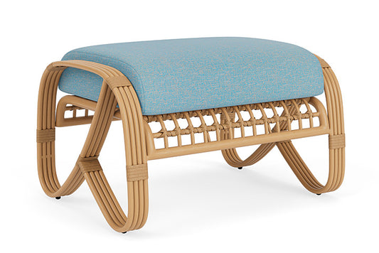 Lloyd Flanders - Riviera Ottoman In Camel Finish With Leeds Light Blue Fabric - 2780171522058 view 2
