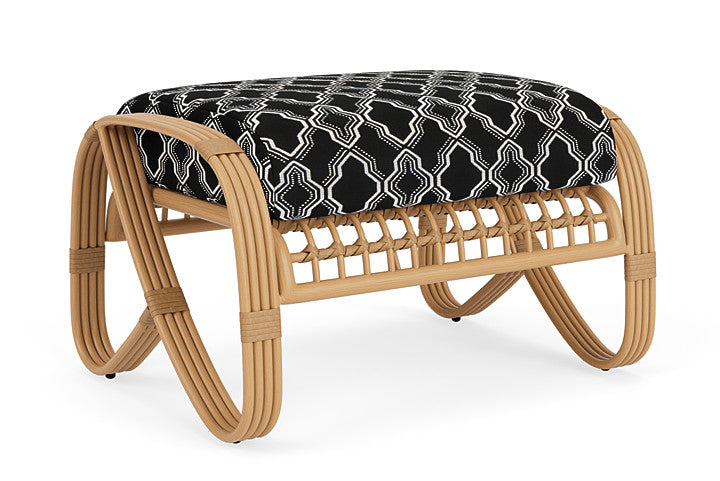 Lloyd Flanders - Riviera Ottoman In Camel Finish With Luna Onyx Fabric - 2780171522071 view 1